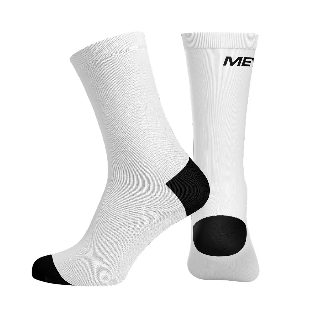 Meybo Ribbed Crew Sock Logo White