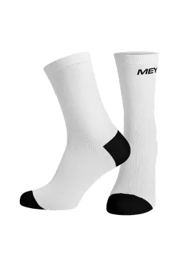 Meybo Ribbed Crew Sock Logo White