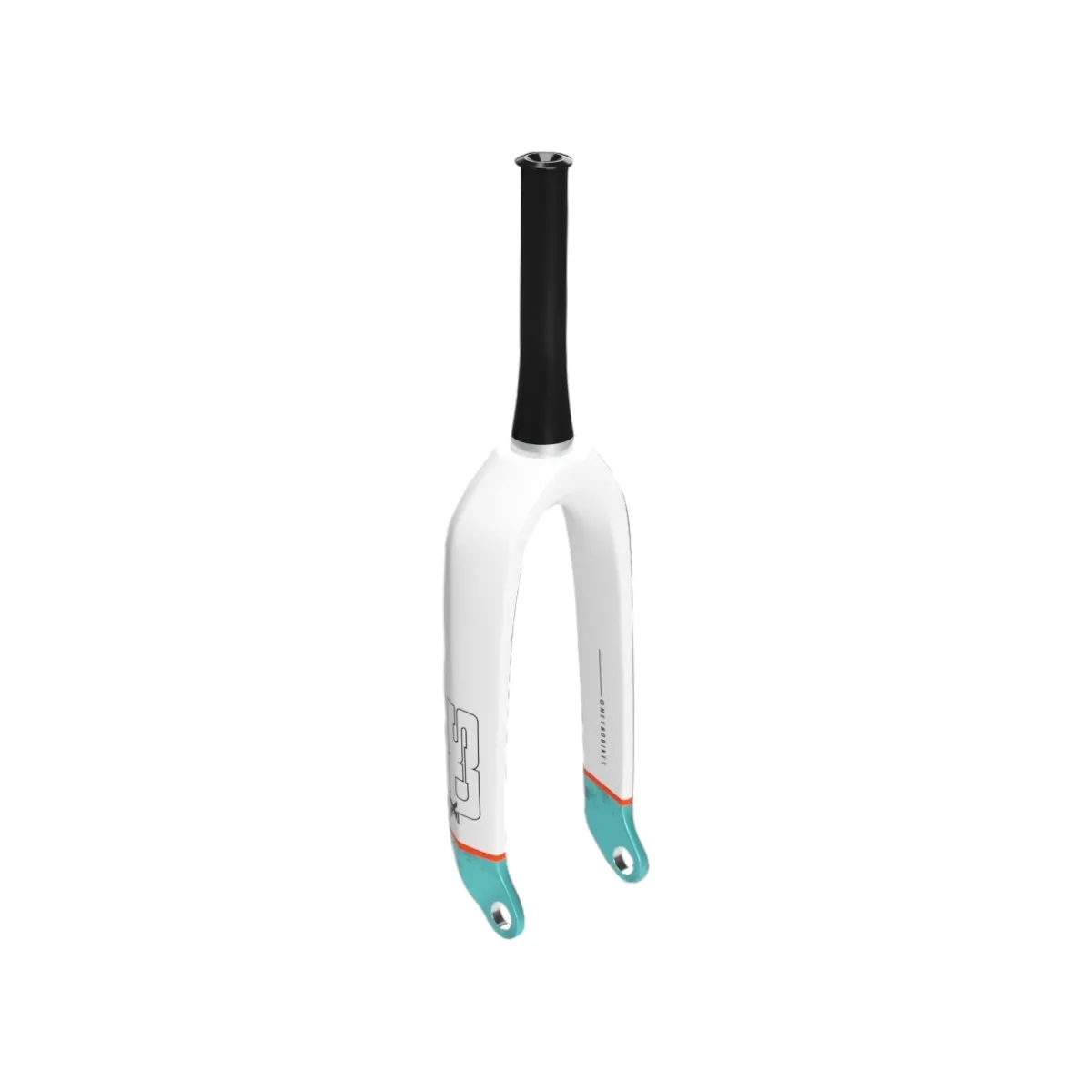 SD Carbon Fork V2 Expert, 10 mm Matte White/Orange/Teal
