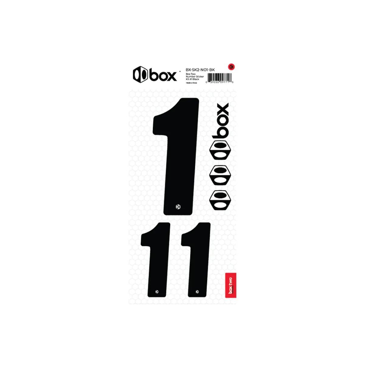 Box Two Number Sticker Kit Black