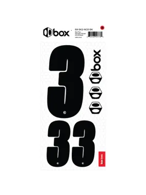 Box Two Number Sticker Kit Black