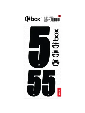 Box Two Number Sticker Kit Black