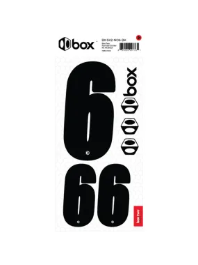 Box Two Number Sticker Kit Black