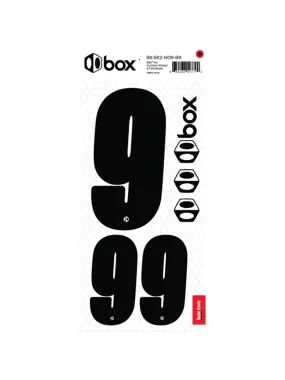 Box Two Number Sticker Kit Black