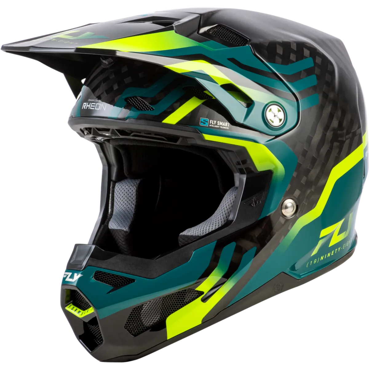 Fly Formula S Carbon Byte Helmet Blackcarbon/Teal/Lime