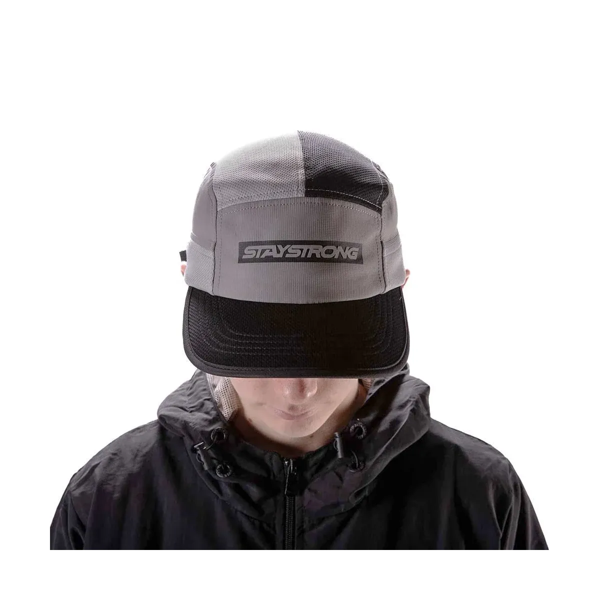 Stay Strong Faster 6 Panel Cap Grey